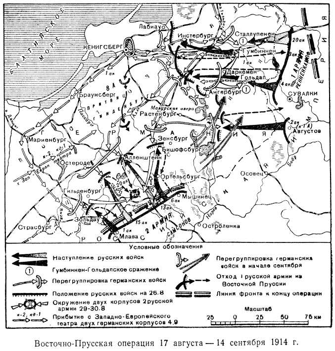 Восточная пруссия 1914 год карта