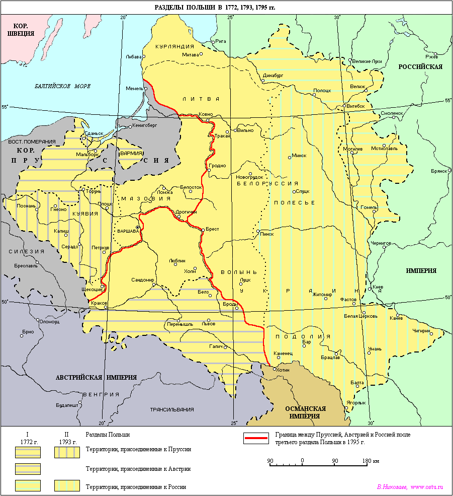 Карта польши 1772 года