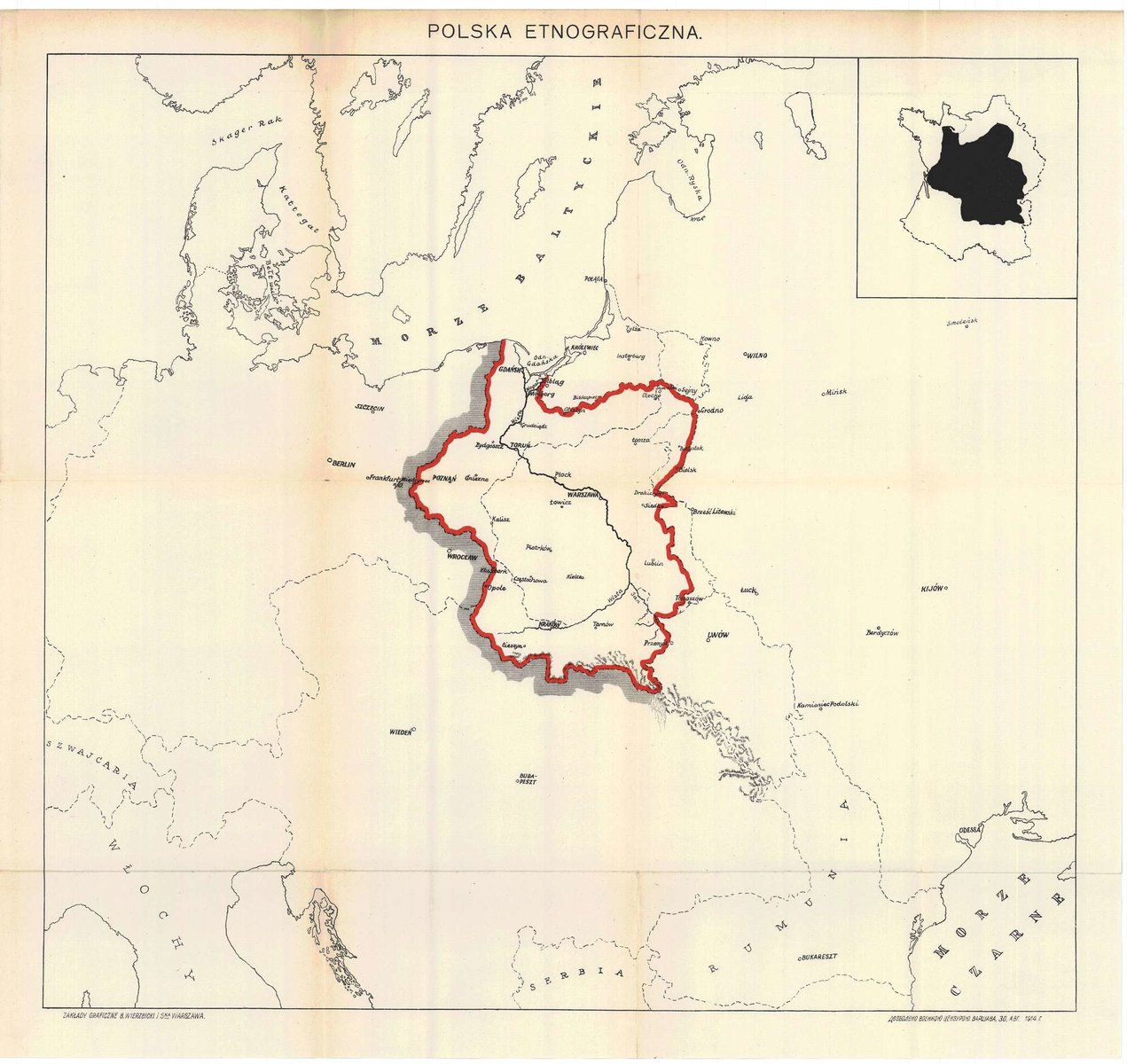 Карта польши в 1914 году