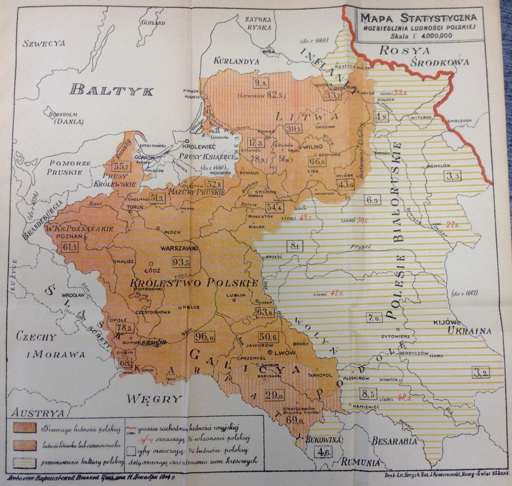 Карта польши в 1914 году