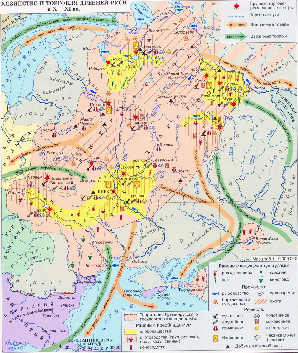 Контурная карта древней руси