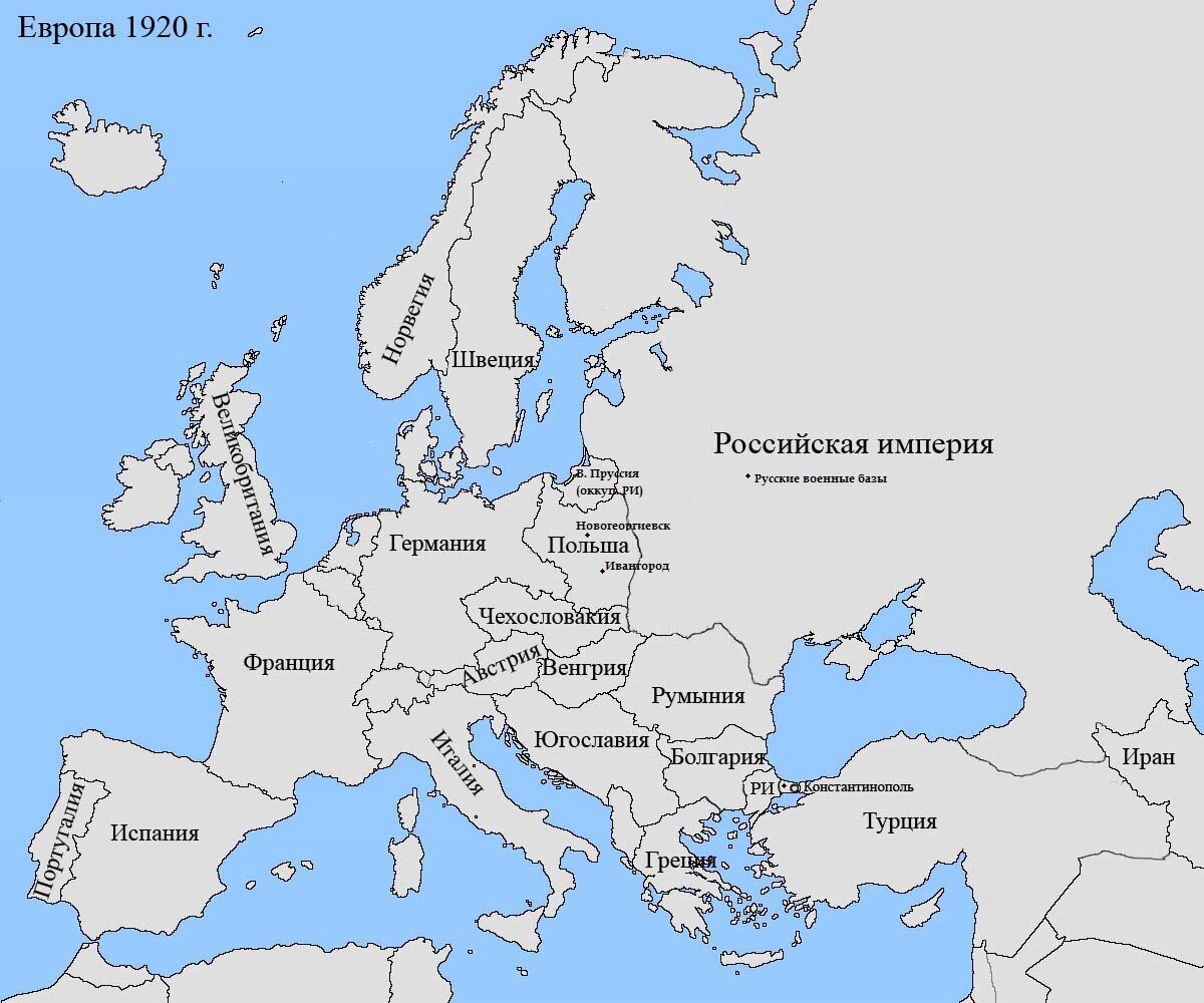 Карта европы 1960 года