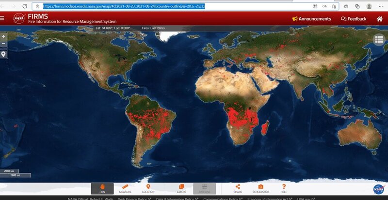 Карта пожаров онлайн nasa