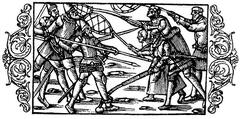 Нападение ушкуйников на шведов, гравюра XVI века