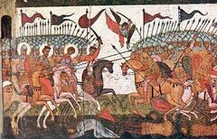 Битва новгородцев и суздальцев, фрагмент иконы 1460 года