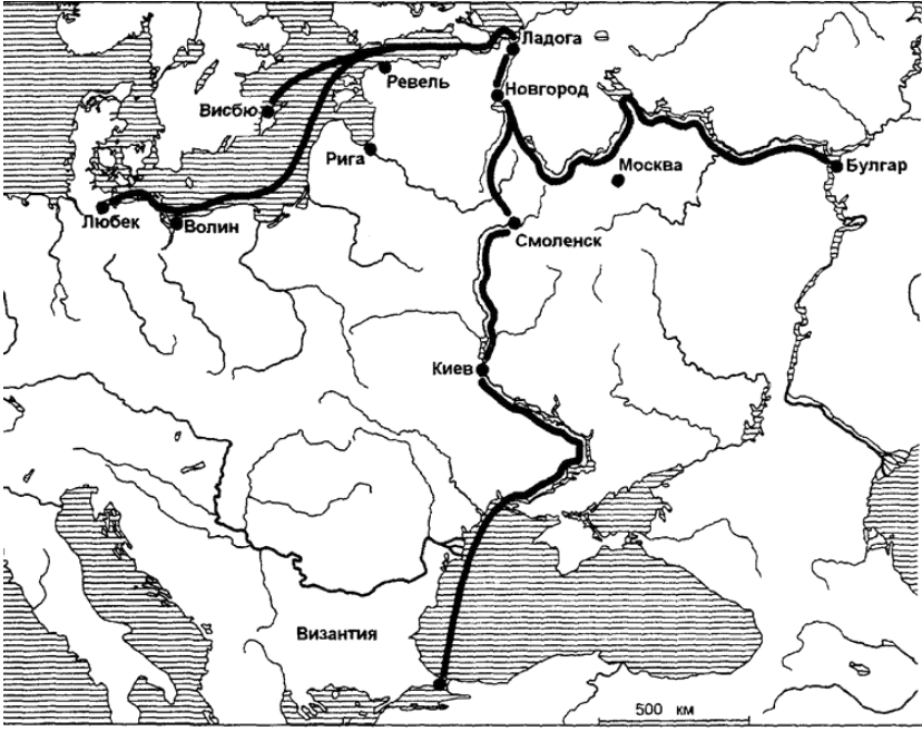 Карта торговых путей древней руси